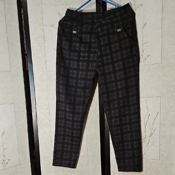 Fashion Pants - Black Plaid Pants